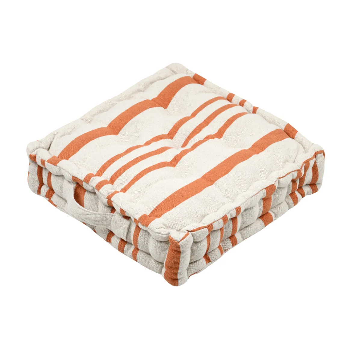 Coxim de chão SOLEIL RISCAS laranja e cru