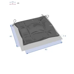 Coxim para cadeira exterior KORAI 4 pontos cinza