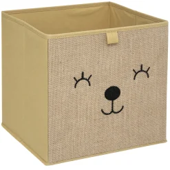 Cubo de arrumação urso castanho 29x29cm