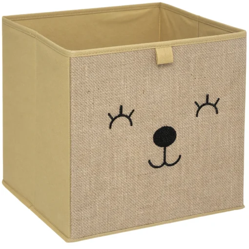 Cubo de arrumação urso castanho 29x29cm
