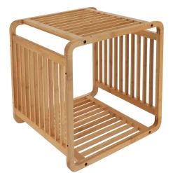 Cubo em bambu bege 33x33cm