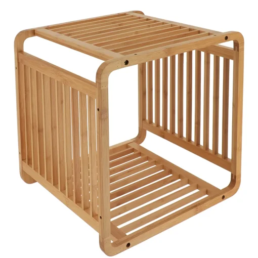 Cubo em bambu bege 33x33cm