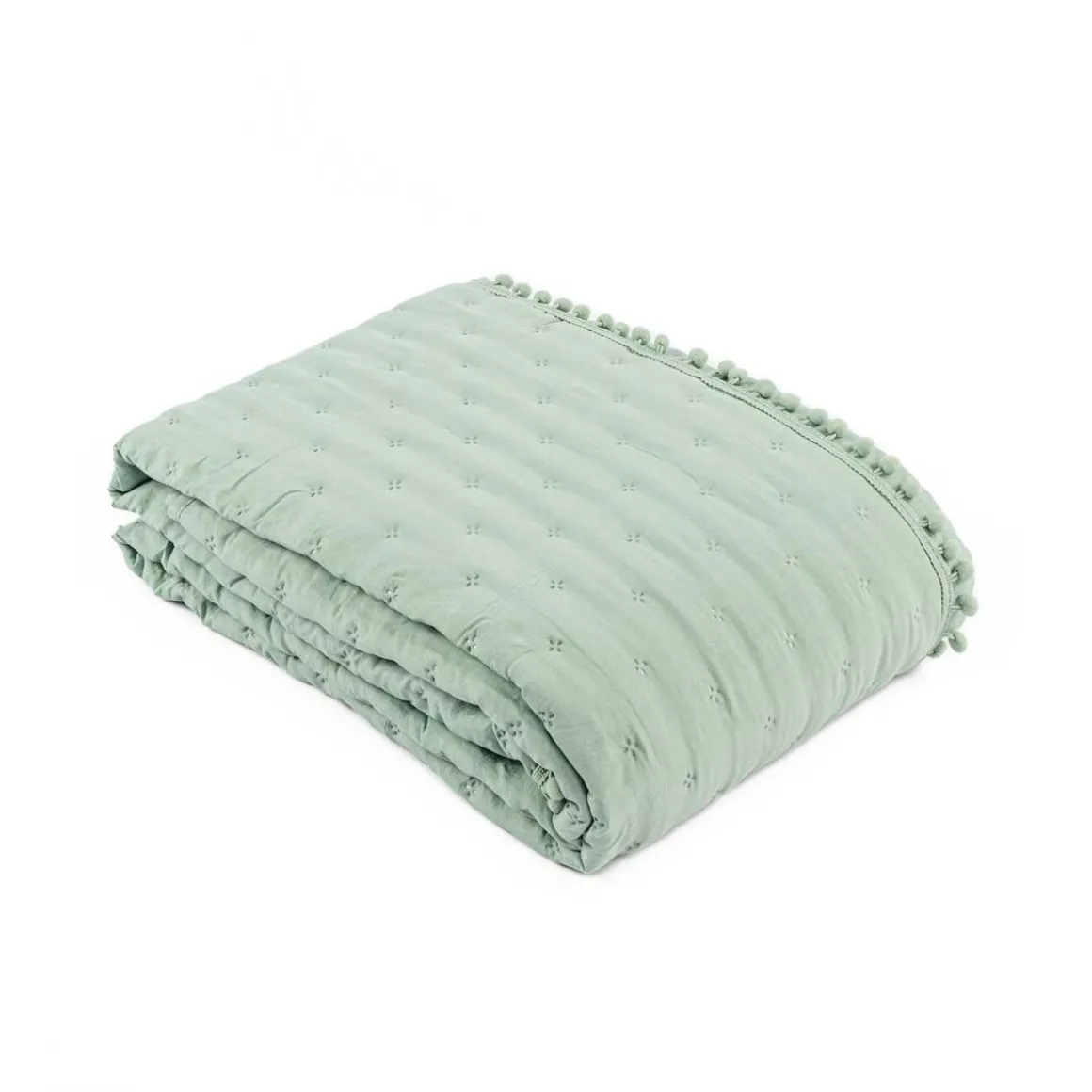 Edredão BEAR reversível verde água e cinza 140x220cm