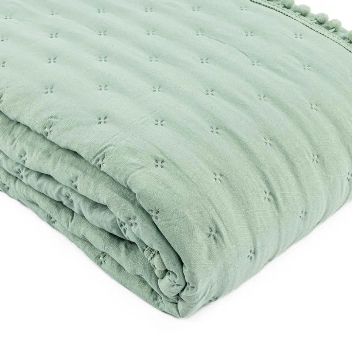 Edredão BEAR reversível verde água e cinza 140x220cm