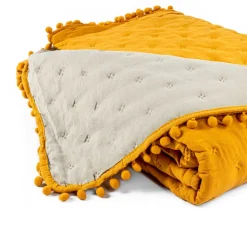 Edredão BEAR reversível ocre e cinza 140x220cm