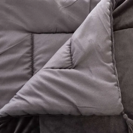 Edredão fundo de cama cinza veludo 80x180cm