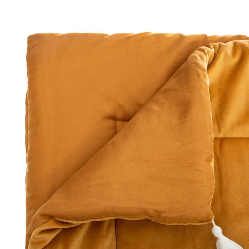 Edredão fundo de cama ocre veludo 80x180cm