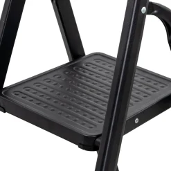 Escadote preto com 3 degraus em alumínio 130cm