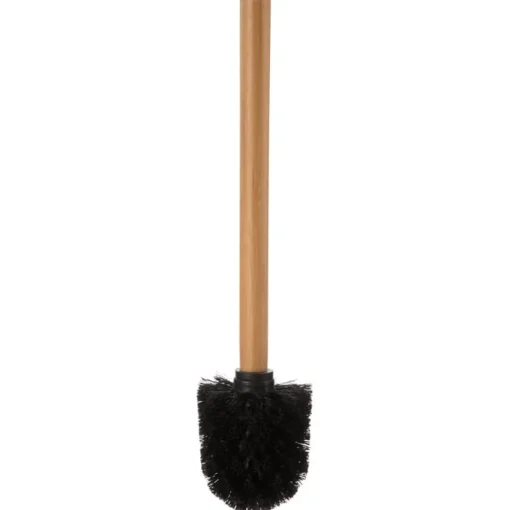 Escova wc bambu com suporte preto