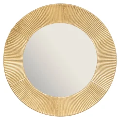 Espelho de parede em metal dourado milda 90cm