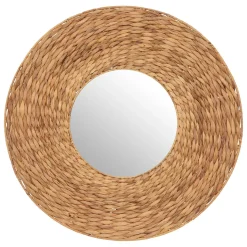Espelho de parede em ráfia bege LORENA