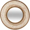 Espelho de parede espiral em bambu
