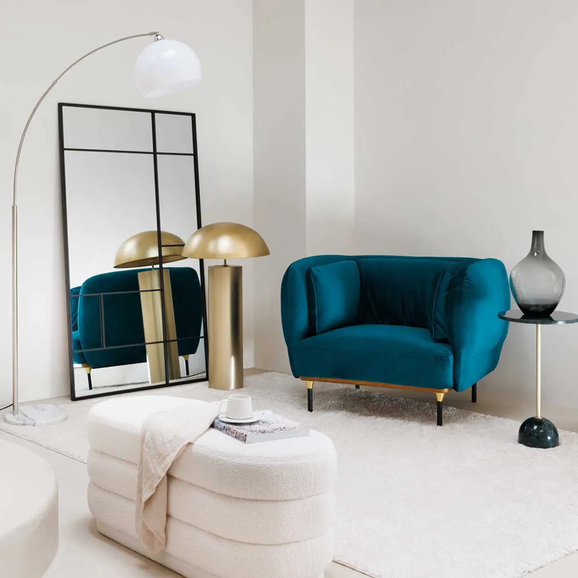 Espelho de parede macha preto em vidro