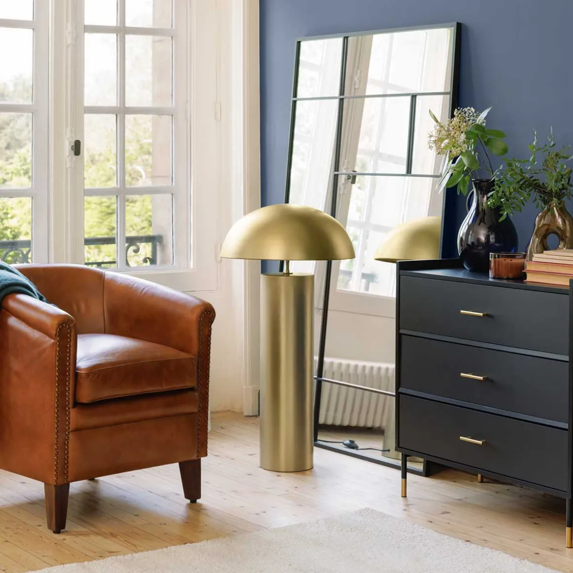 Espelho de parede macha preto em vidro