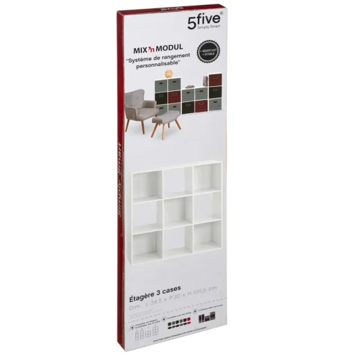 Estante branca para 9 caixas MIXMODUL