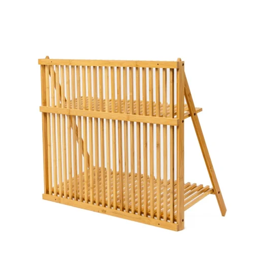 Estante de 2 níveis em bambu