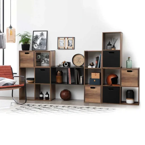 Estante indus castanho escuro para 6 cubos MIXMODUL