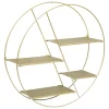Estante suspensa LARA dourada em metal 50x13cm