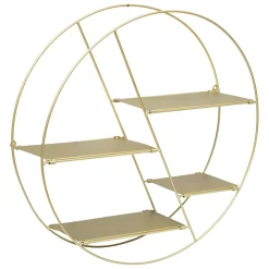 Estante suspensa LARA dourada em metal 50x13cm