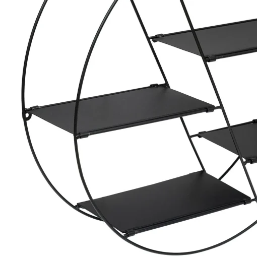 Estante suspensa LARA preta em metal 50x13cm