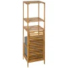 Estante wc bambu com cesto para roupa