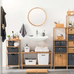 Estante wc natural em bambu 77,5cm