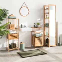 Estante wc natural em bambu 77,5cm