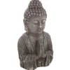 Estatueta buda cinza efeito madeira