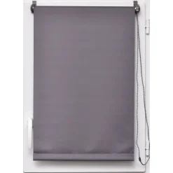 Estore em tecido opaco cinza 117x180cm