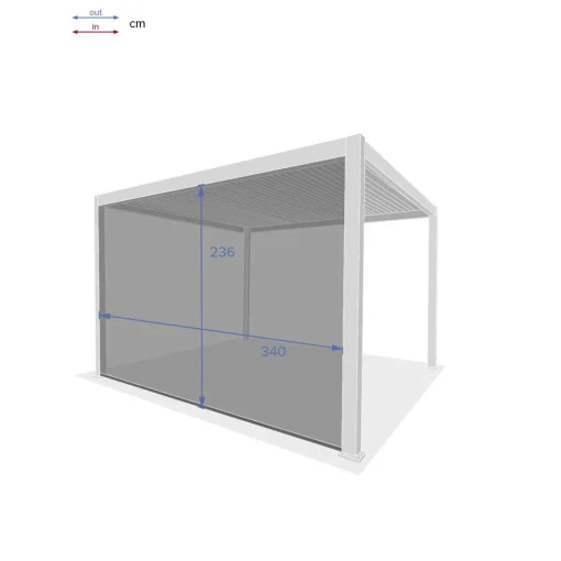 Estore para pérgola ÉVORA cinza graphite 3,6x3,6m