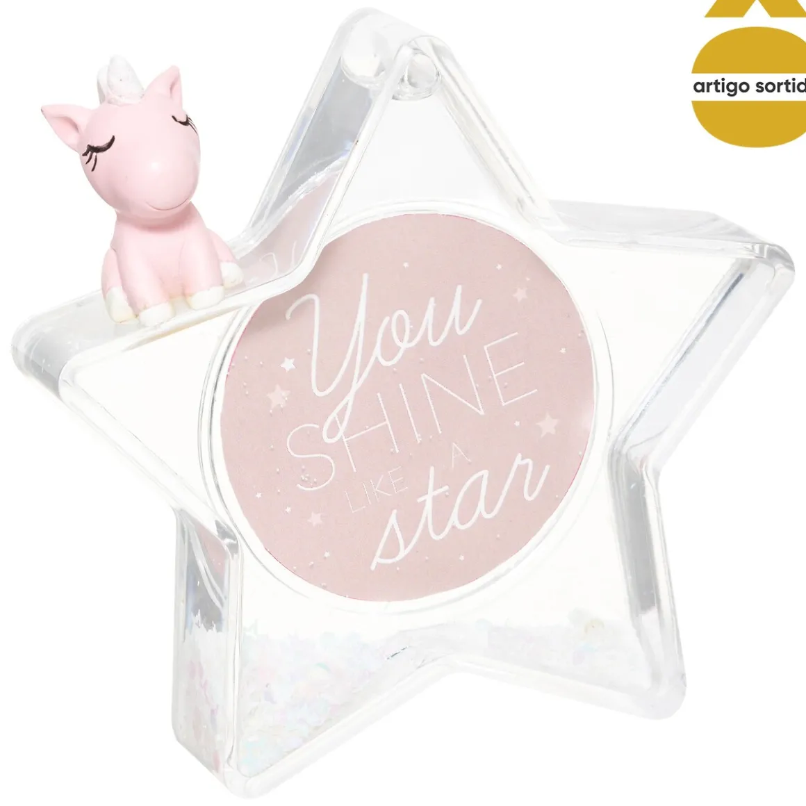 Estrela decorativa unicórnio