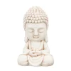 Estátua buda sentado branco 34cm