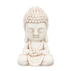 Estátua buda sentado branco 34cm