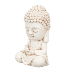 Estátua buda sentado branco 34cm