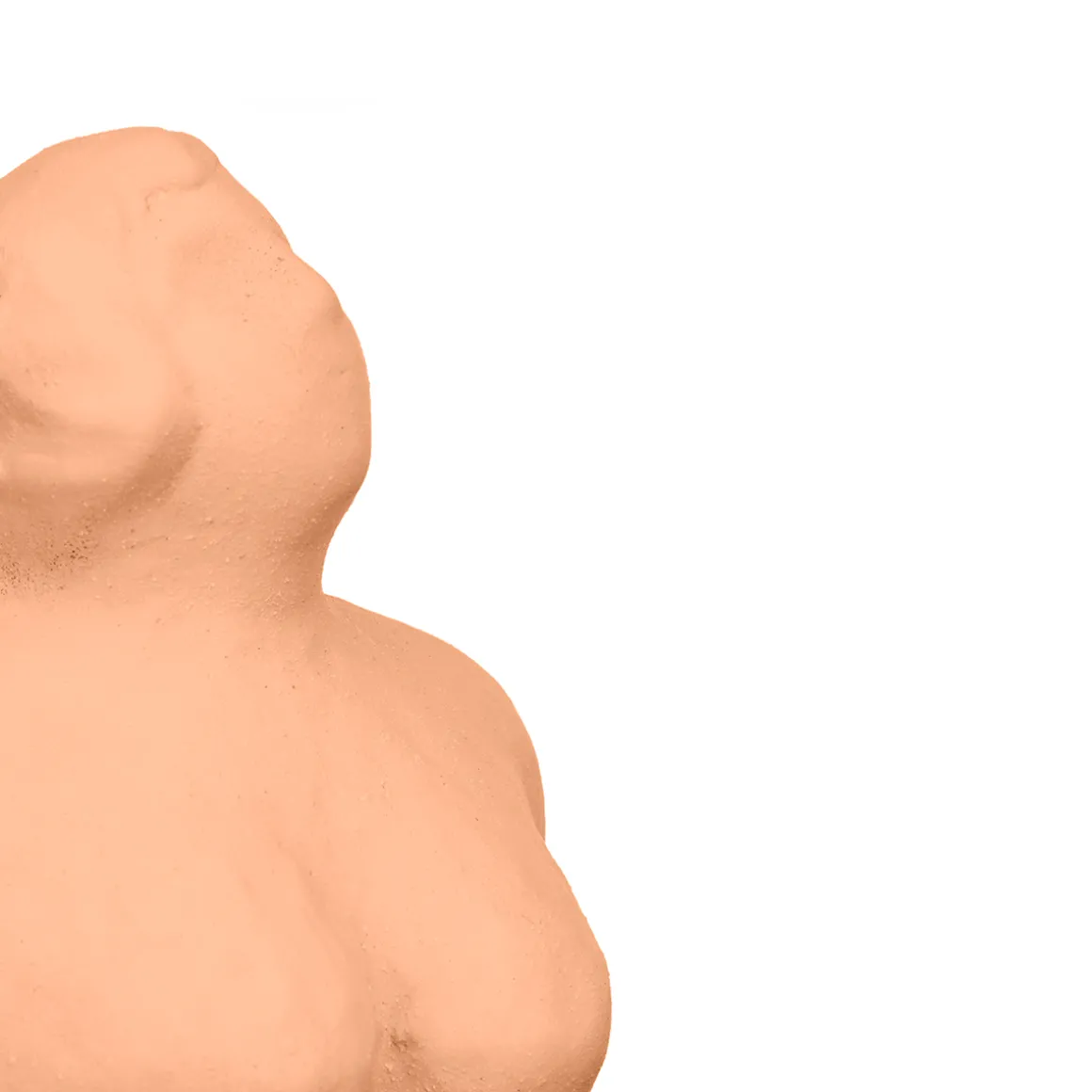 Estátua cor de tijolo em forma de mulher em cerâmica