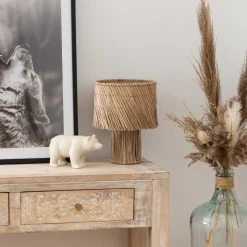 Estátua de urso INU bege em cerâmica