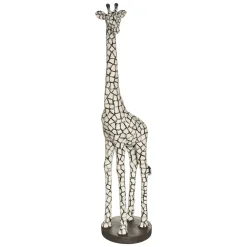 Estátua girafa preto e branco 89cm