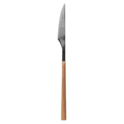 Faca de mesa LUNE em inox com cabo castanho