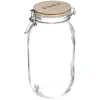 Frasco de vidro com tampa madeira 2l
