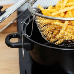 Fritadeira com cesto e tampa em vidro