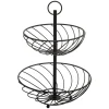 Fruteira com 2 níveis em metal preta