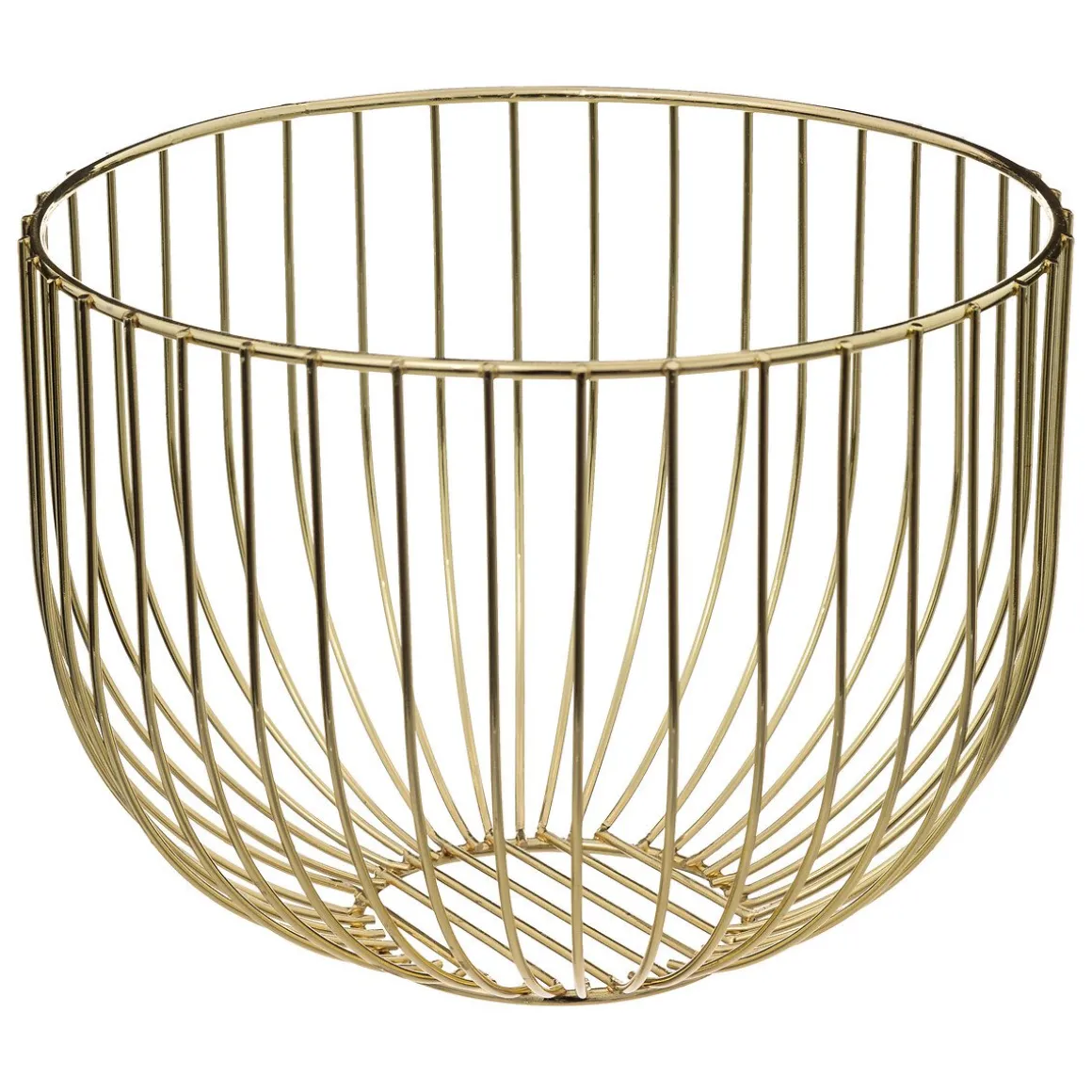 Fruteira redonda COLL dourada em metal 22cm