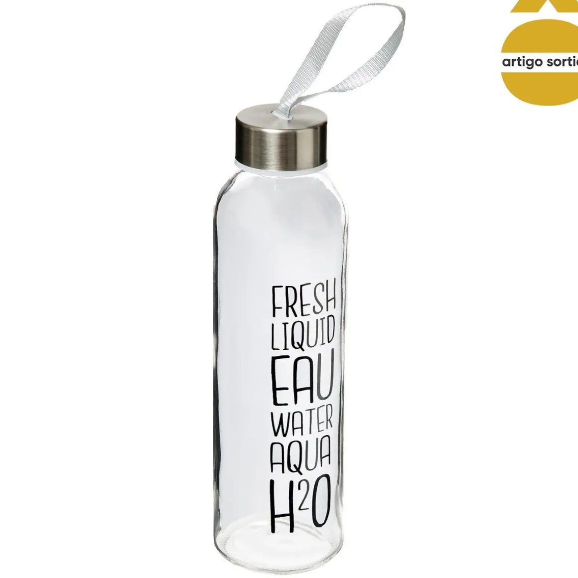 Garrafa de água decorada em vidro 50cl