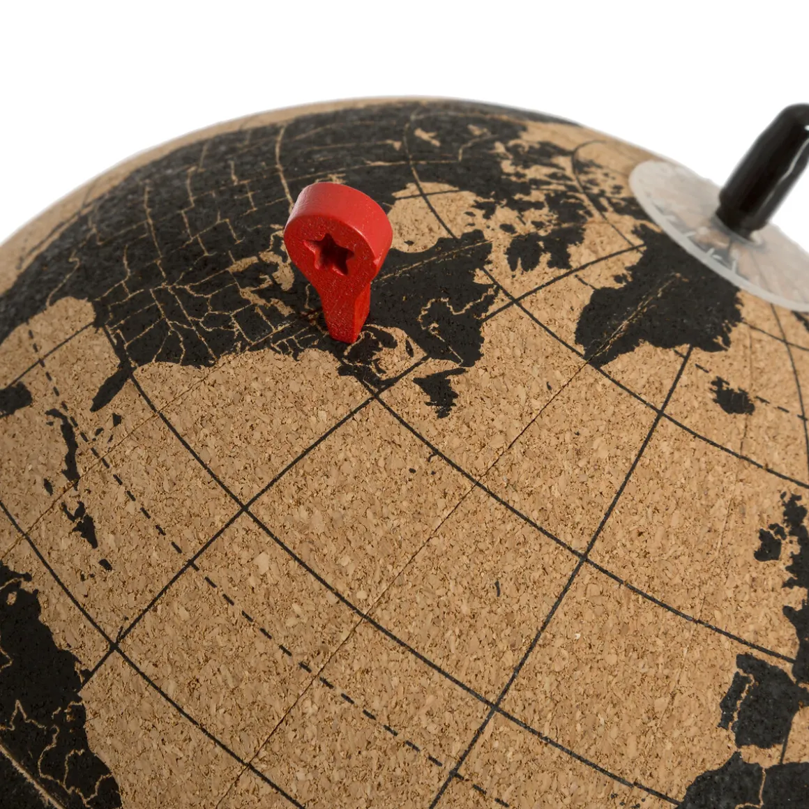 Globo em cortiça 20x15cm com suporte de metal