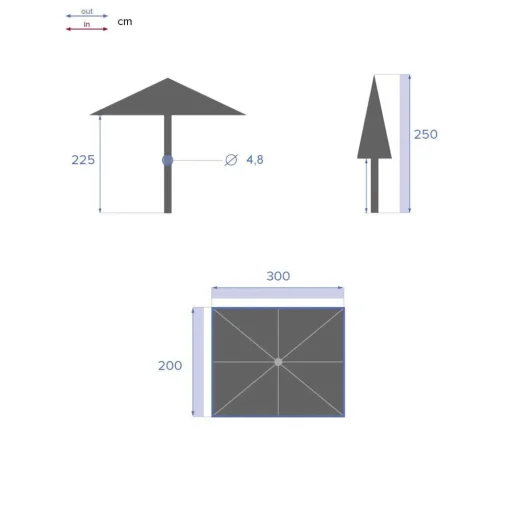 Guarda-sol LOOMPA bege ble 2x3m