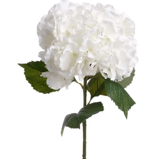 Haste de flor de hortênsia branca artificial