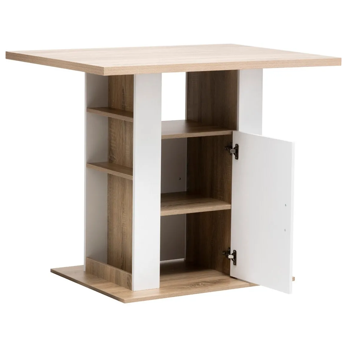 Ilha de cozinha com arrumação bege