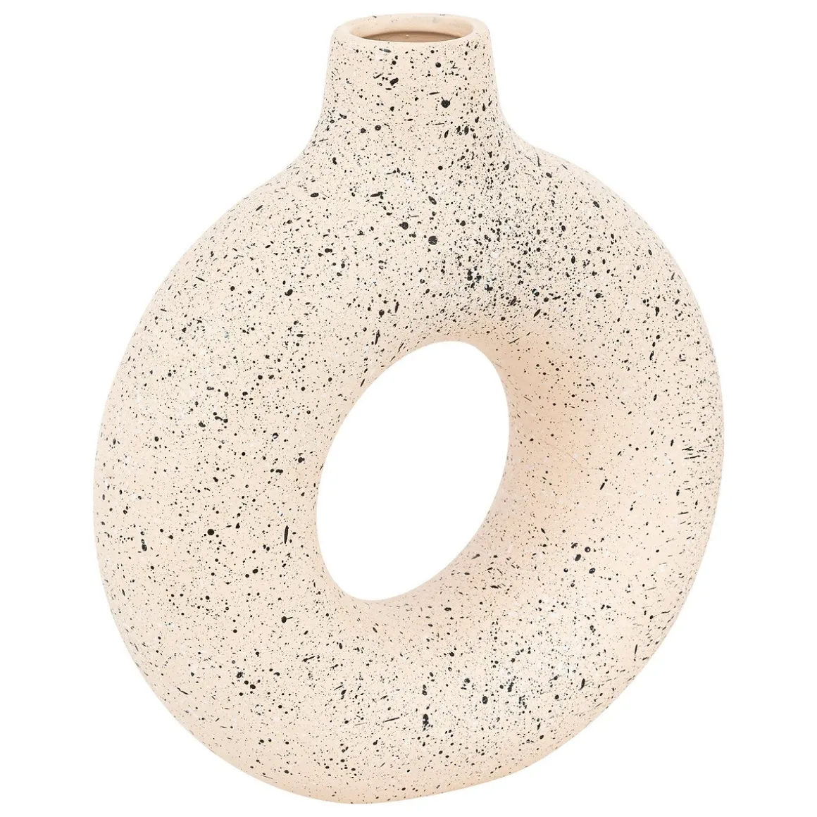 Jarra de cerâmica branca com pontos pretos 30cm