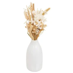 Jarra de cerâmica com flores secas 25cm