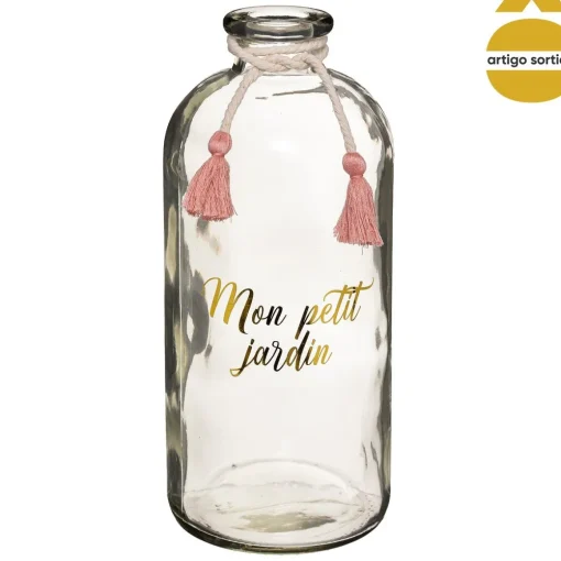 Jarra de vidro com mensagem